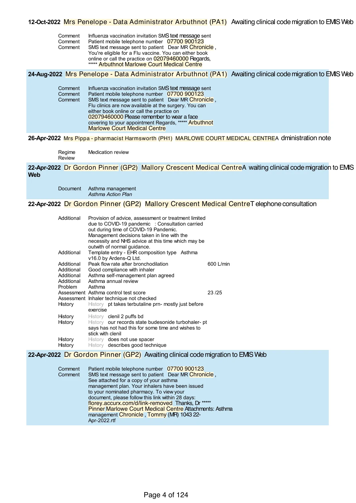 Page 4 of the record: Invitations, a plan document, a consultation
