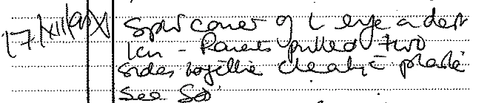 Scanned page region: an entry about a lump in the corner of the eye, where the date itself is illegible